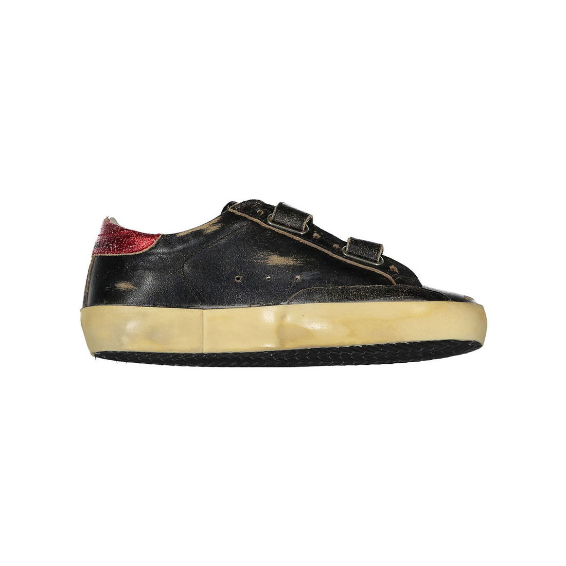 Golden Goose Black Tobacco/Red Old School Vintage Sneakers