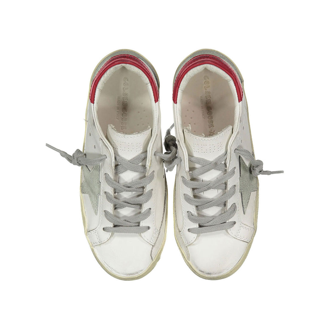 Golden Goose White/Red Superstar Sneakers