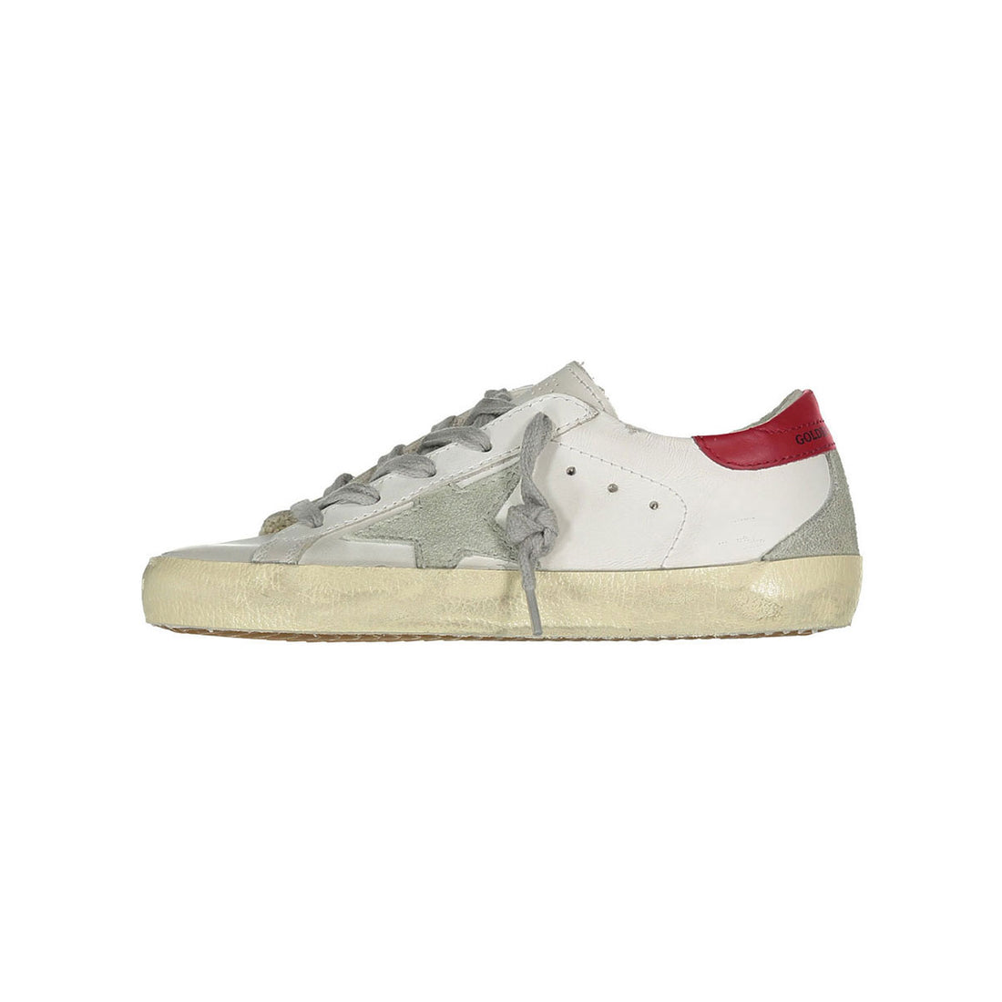 Golden Goose White/Red Superstar Sneakers