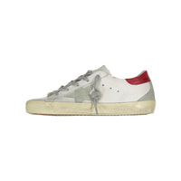 Golden Goose White/Red Superstar Sneakers