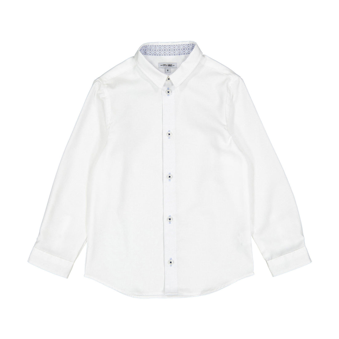 Boys and Arrows White With Blue Mix Design Collar Shirt
