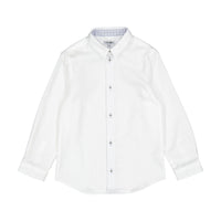 Boys and Arrows White With Blue Mix Design Collar Shirt