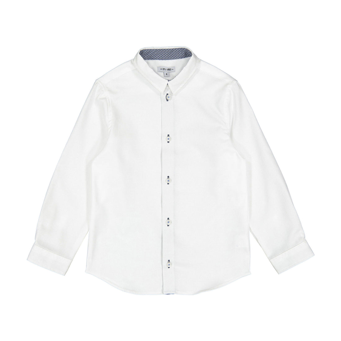 Boys and Arrows White With Navy Boxes Collar Shirt