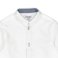 Boys and Arrows White With Navy Boxes Collar Shirt