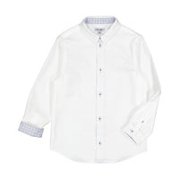 Boys and Arrows White With Blue Mix Design Collar Shirt