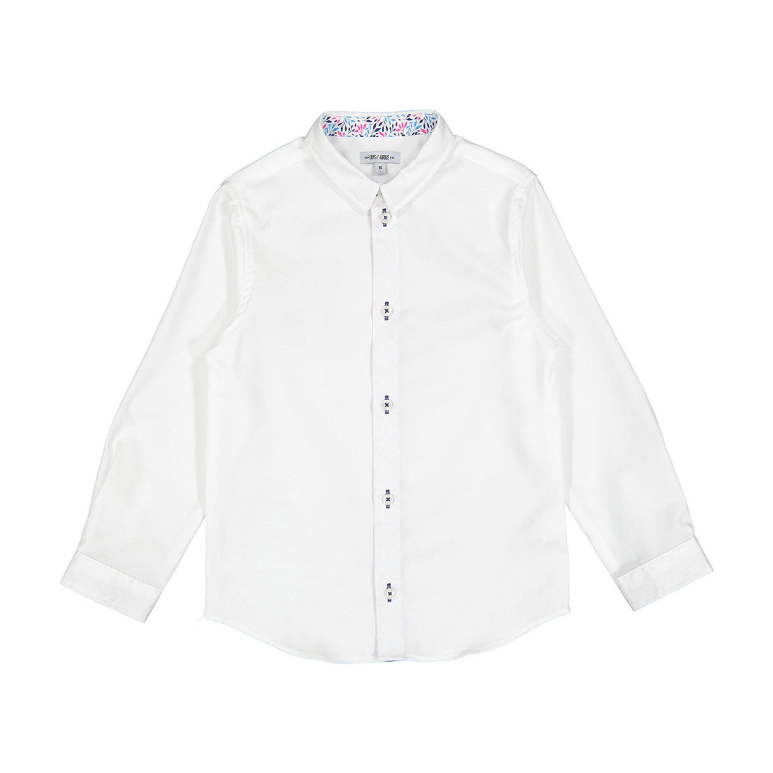 Boys and Arrows White With Multi Leaves Collar Shirt