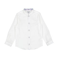 Boys and Arrows White With Multi Leaves Collar Shirt