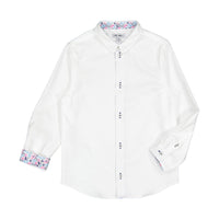 Boys and Arrows White With Multi Leaves Collar Shirt
