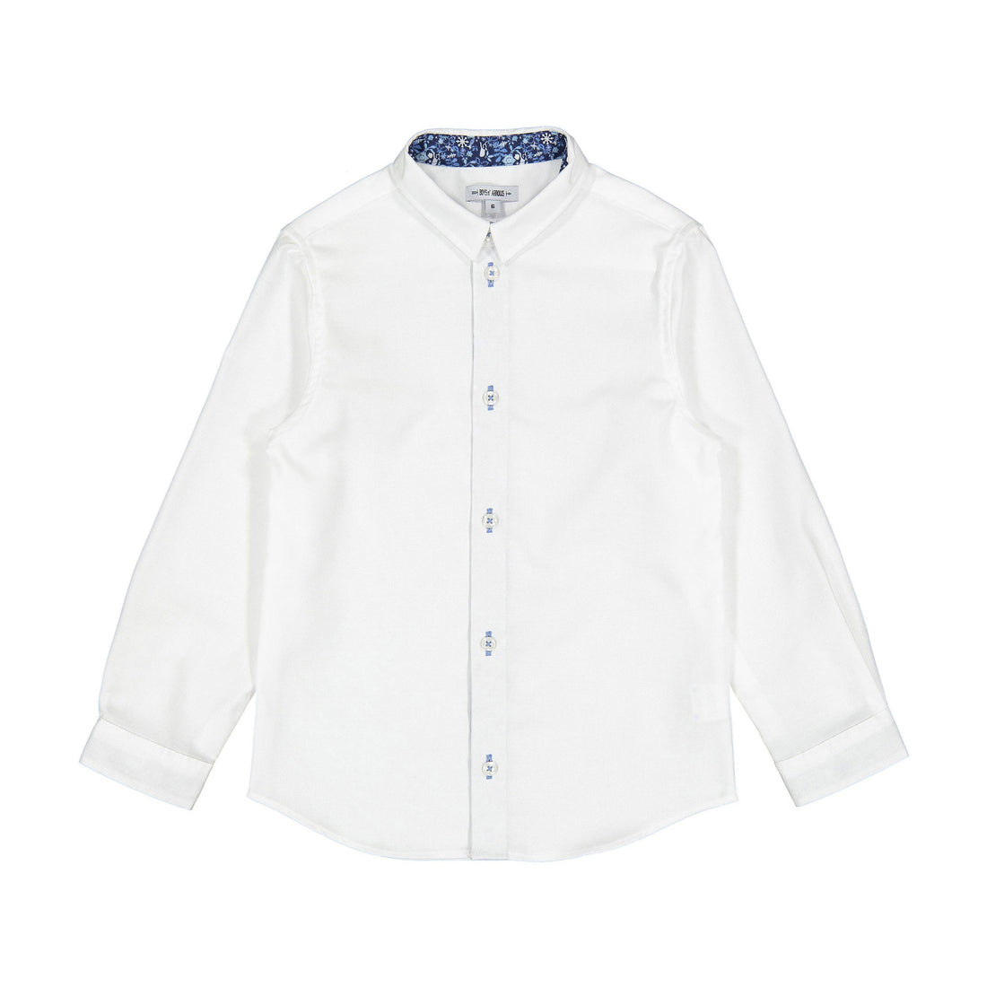 Boys and Arrows White With Snowflake Design Collar Shirt