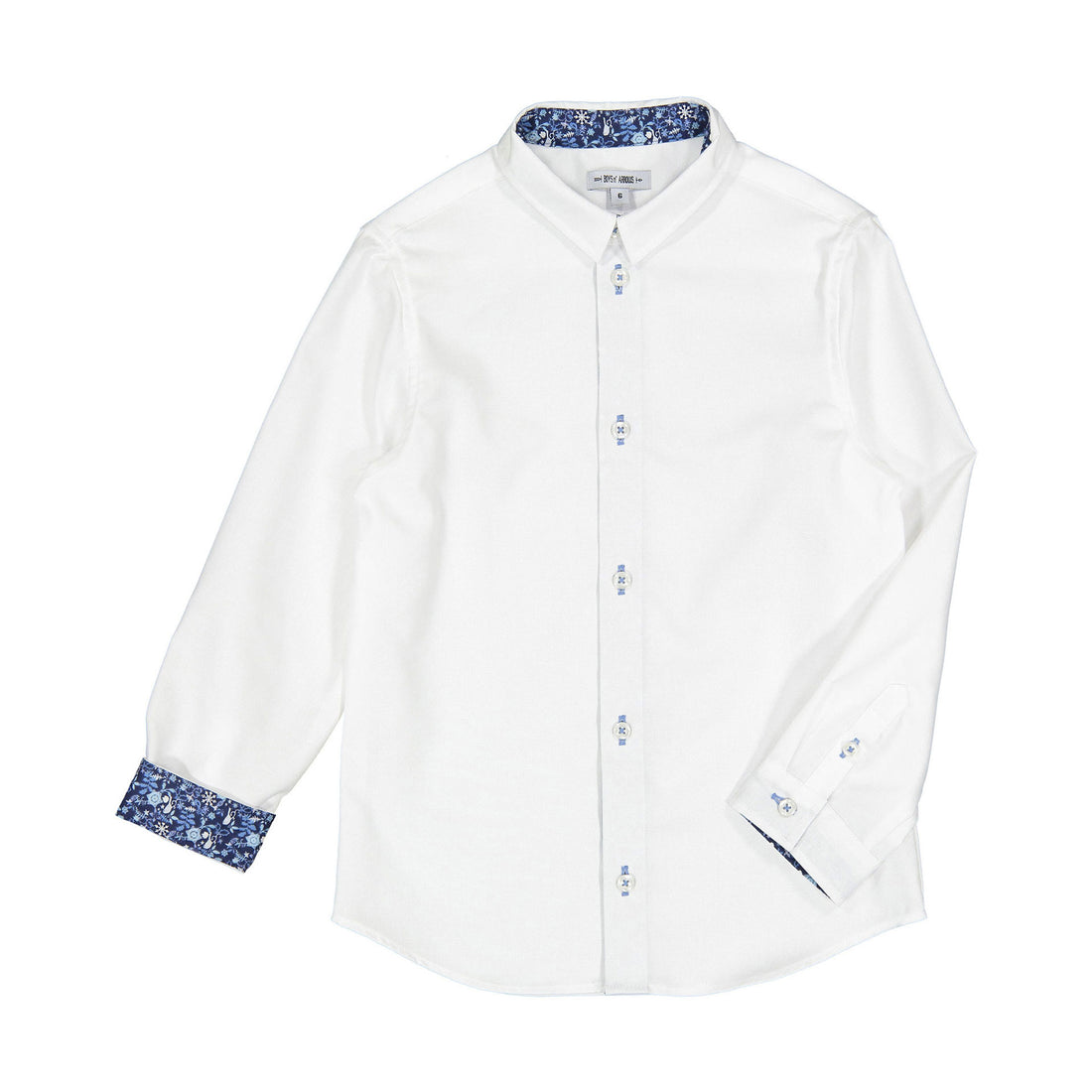 Boys and Arrows White With Snowflake Design Collar Shirt