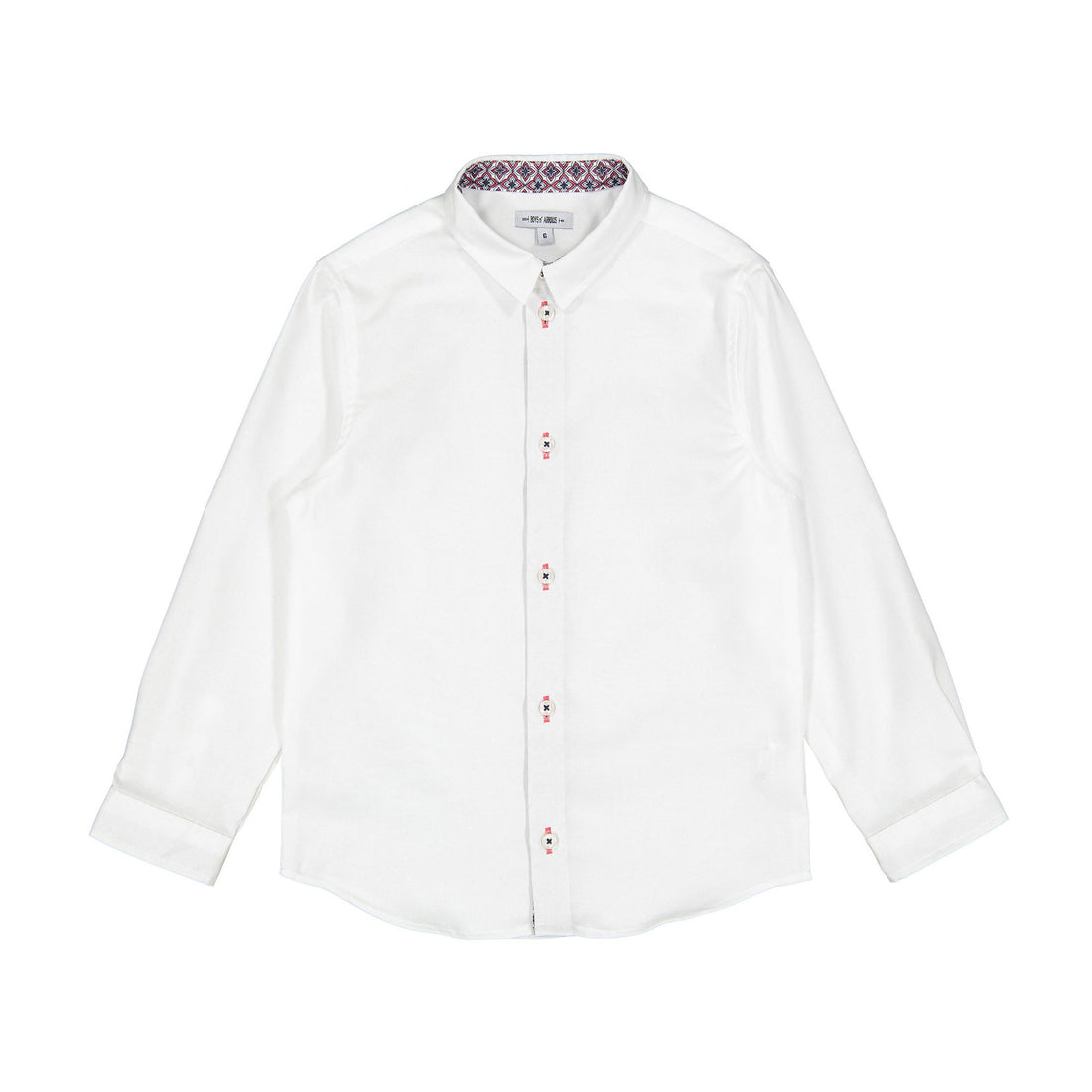 Boys and Arrows White With Red Design Collar Shirt