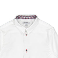 Boys and Arrows White With Red Design Collar Shirt