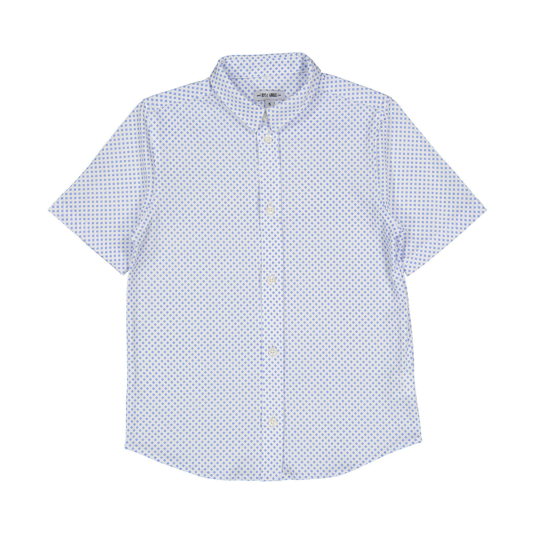 Boys and Arrows White/Blue Flower Dots Short Sleeve Shirt