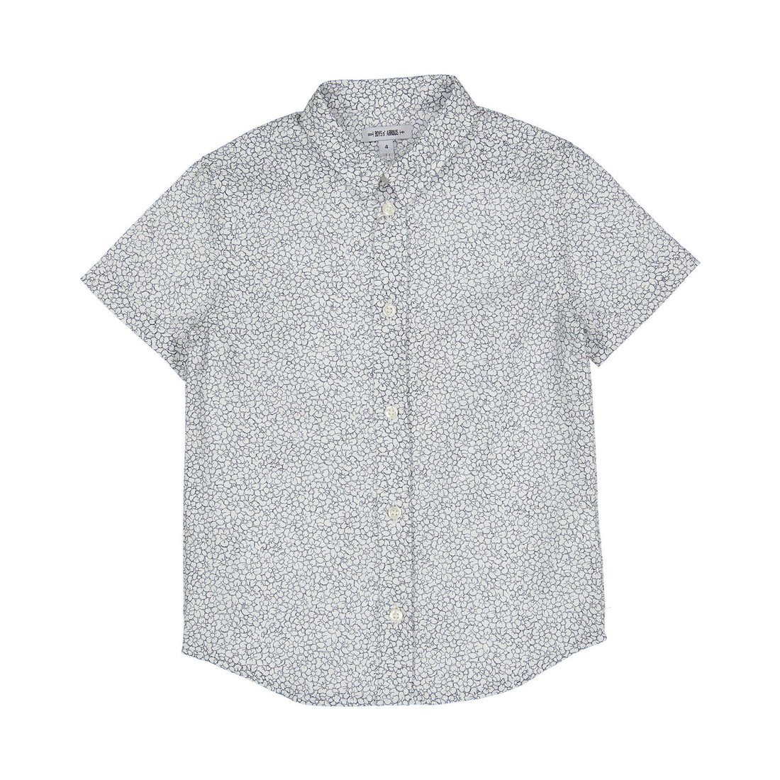 Boys and Arrows White/Navy Sketch Floral Short Sleeve Shirt