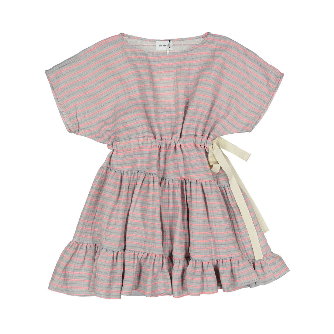 Unlabel Grey/Prink Stripes Plum Dress  Ladida