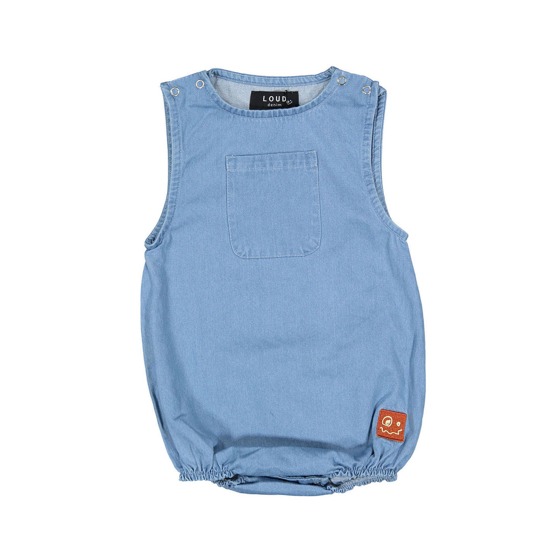 Loud Light Blue Denim Present Romper