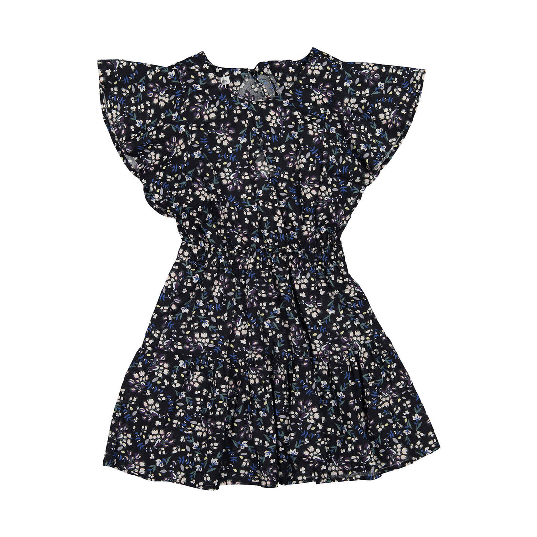 Designers Remix Black Flower Print Sandrine Short Dress