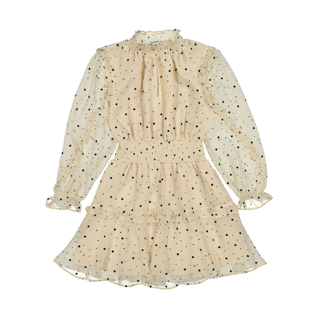 Designers Remix Cream/Black Dots Denise Smock Dress