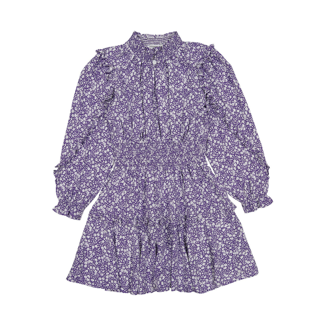 Designers Remix Purple Flower Print Hawaii Smock Dress