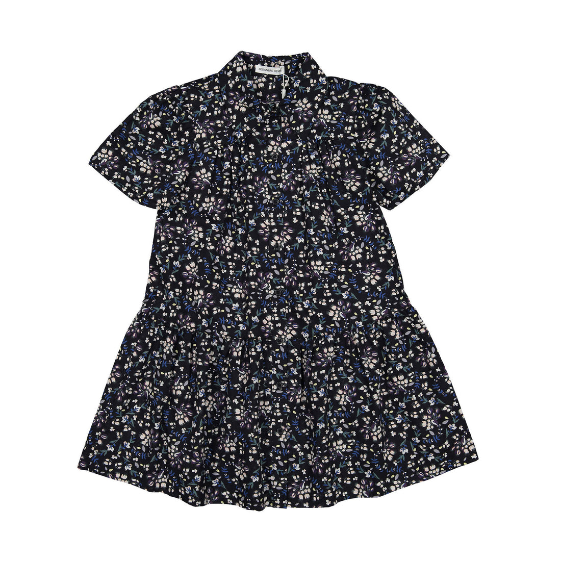 Designers Remix Black Flower Print Sandrine Shirt Dress