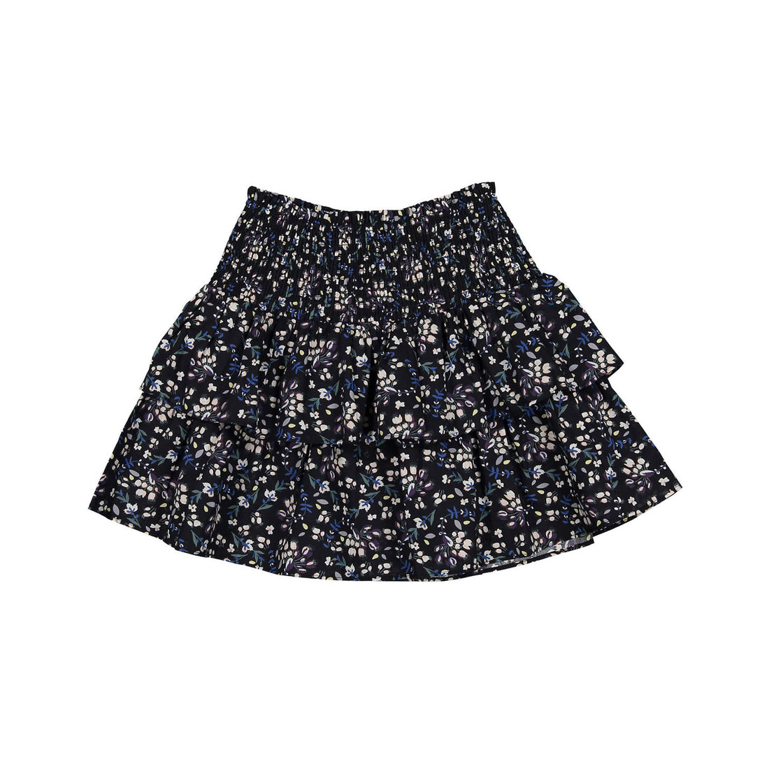 Designers Remix Black Flower Print Sandrine Smock Skirt