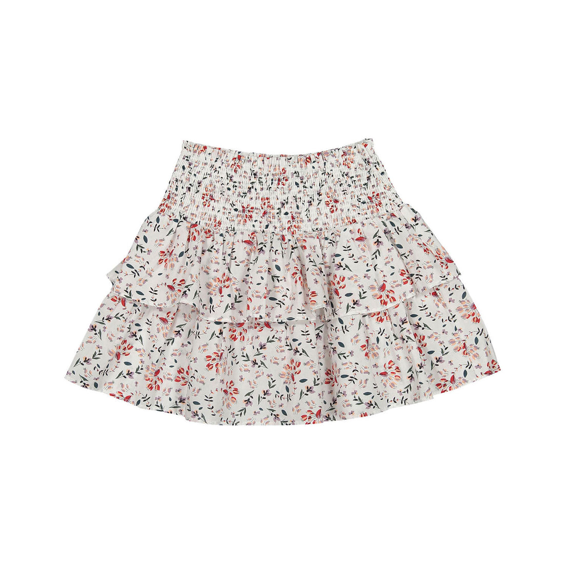Designers Remix White Flower Print Sandrine Smock Skirt