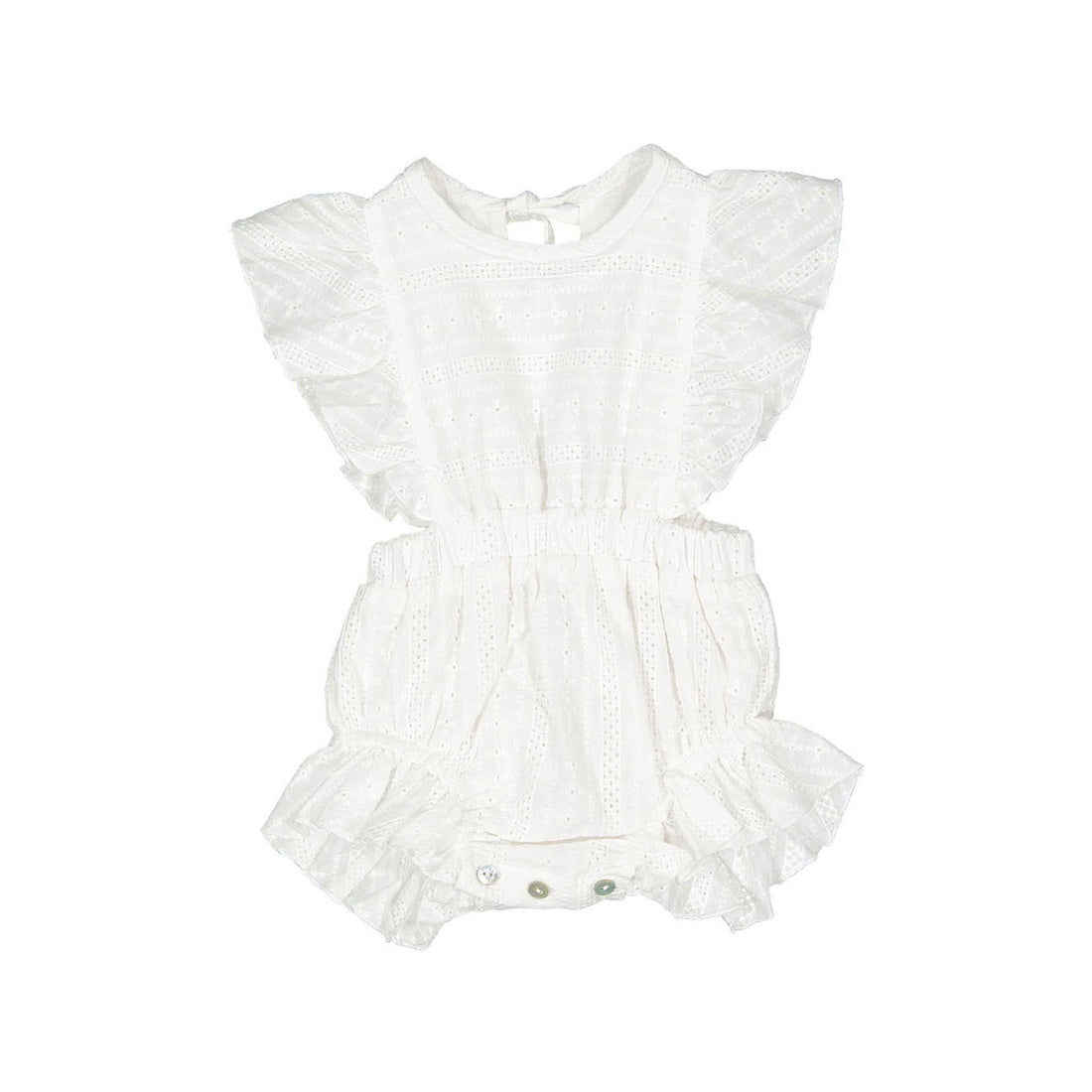 Nueces White Embroidery Mojacar Baby Romper