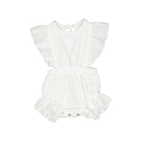 Nueces White Embroidery Mojacar Baby Romper