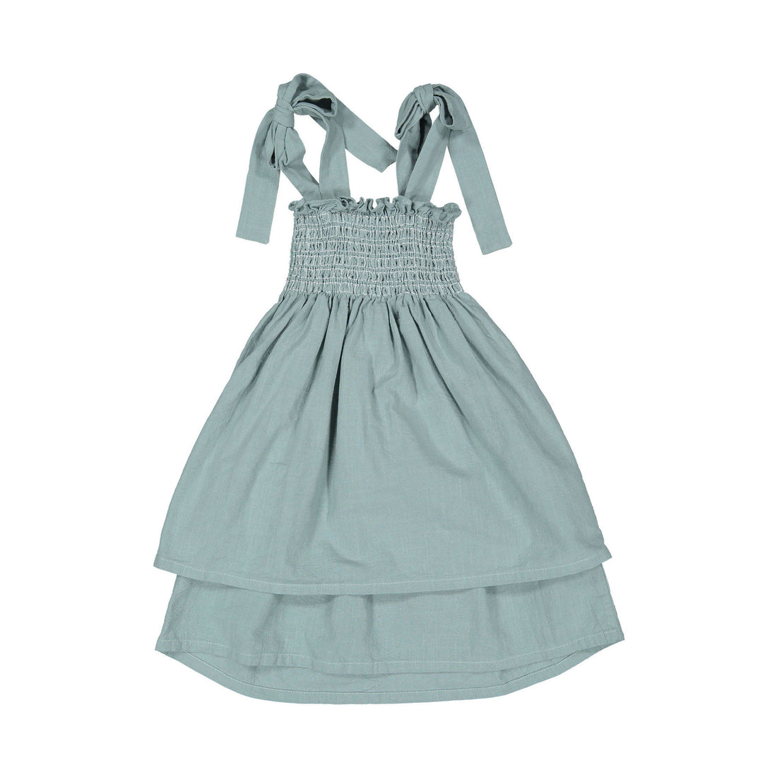 Nueces Dusty Green Cadaques Smocked Dress