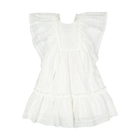 Nueces White Embroidery Vera Midi Dress