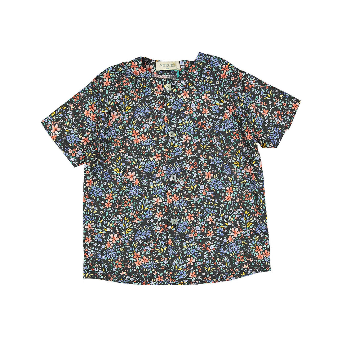 Nueces Multicolor Flowers Short Sleeve Bagur Shirt