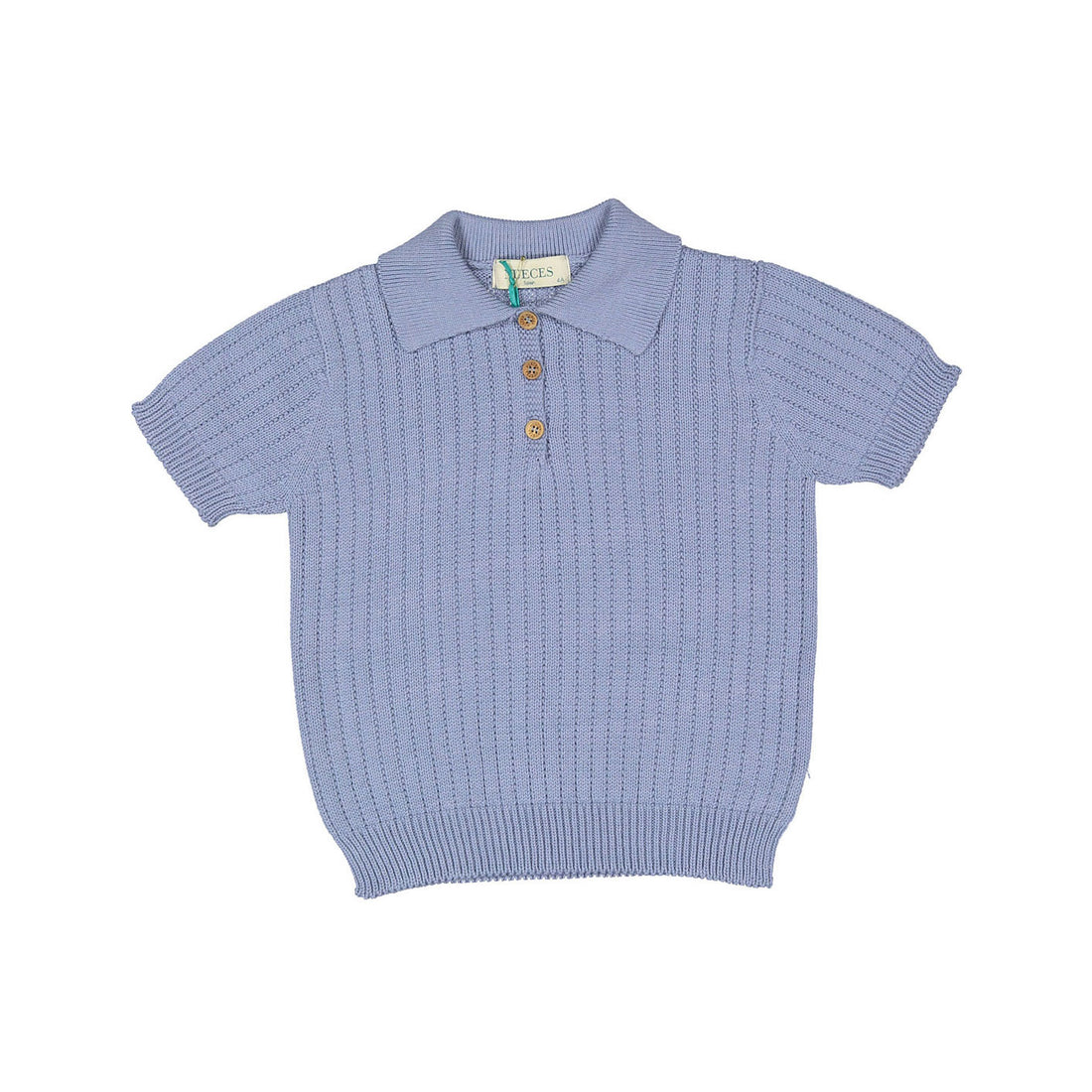 Nueces Dusty Blue Rib Polo Shirt