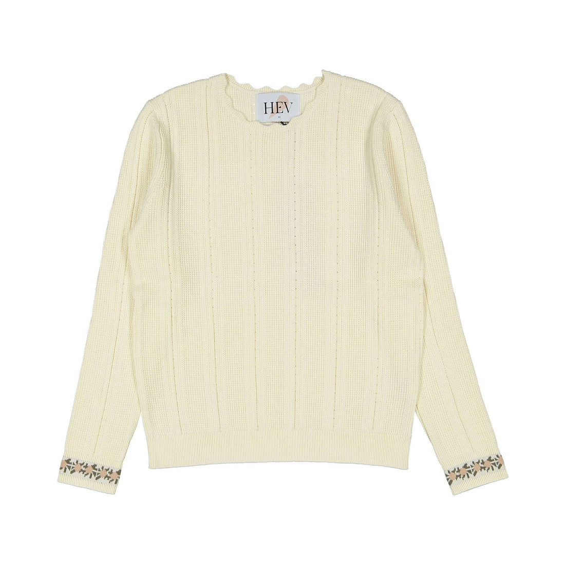 HEV Ivory Jacquard Striped Knit