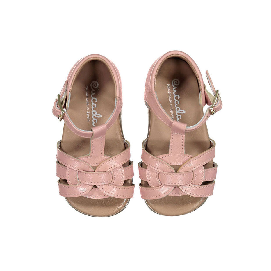 Papanatas Rosa Leather Braided Sandals