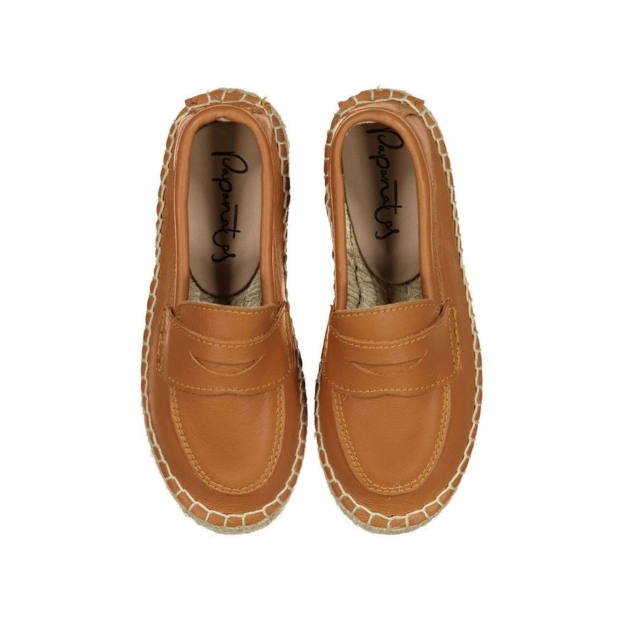 Papanatas Camel Raw Leather Espadrilles