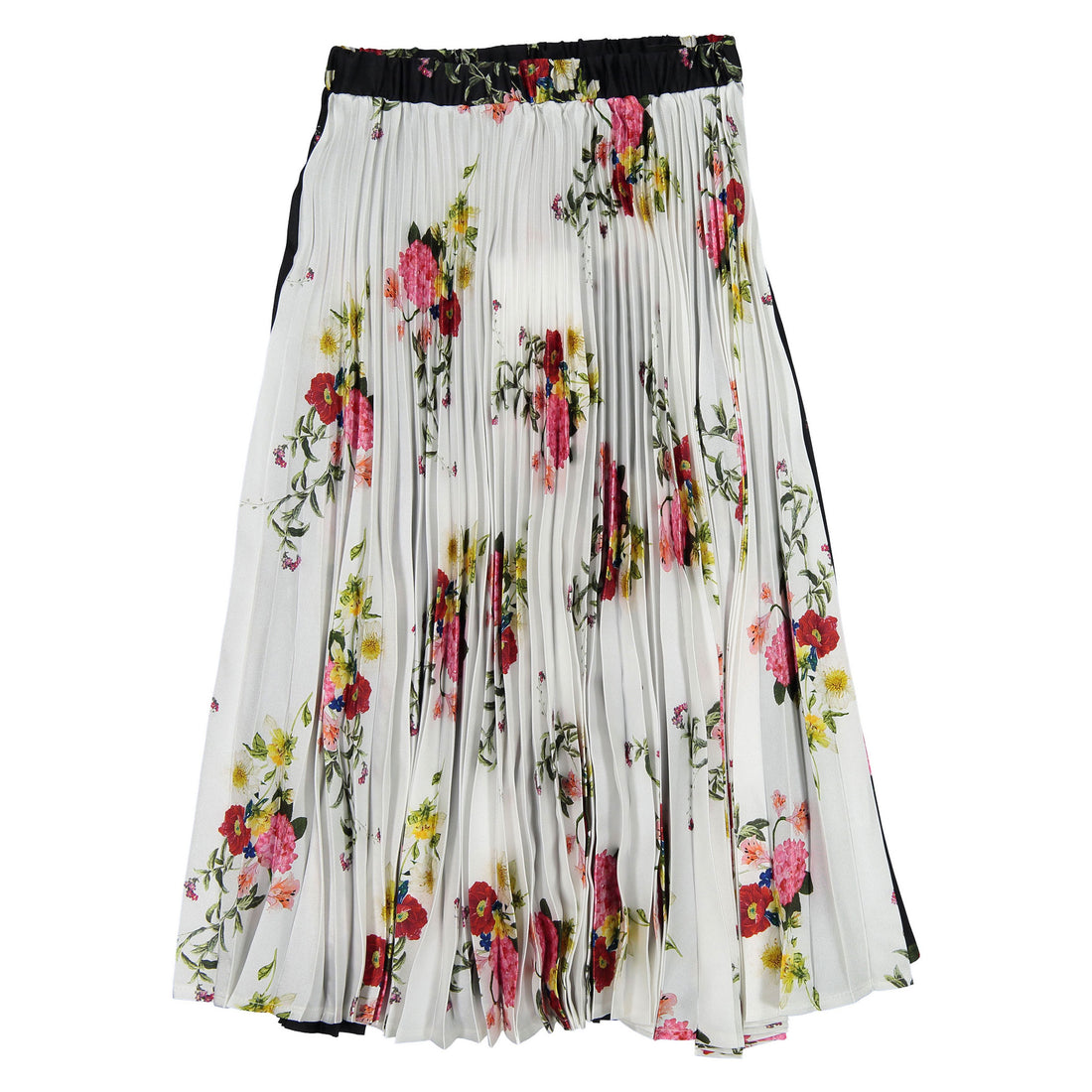 Christina Rohde Black + White Floral Pleated Skirt