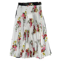 Christina Rohde Black + White Floral Pleated Skirt