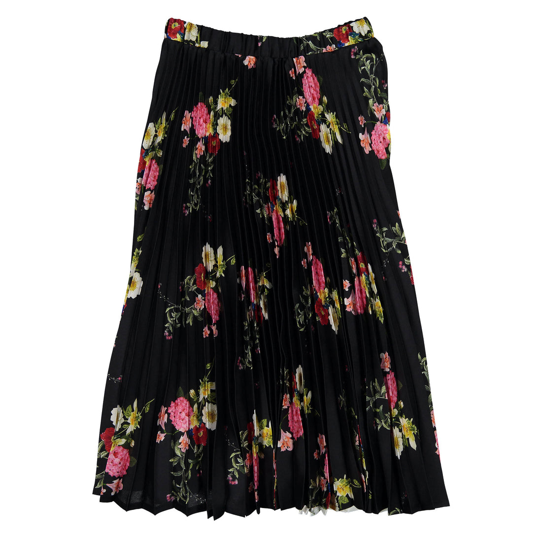 Christina Rohde Black + White Floral Pleated Skirt