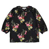 Christina Rohde Black Floral Round Collar Blouse