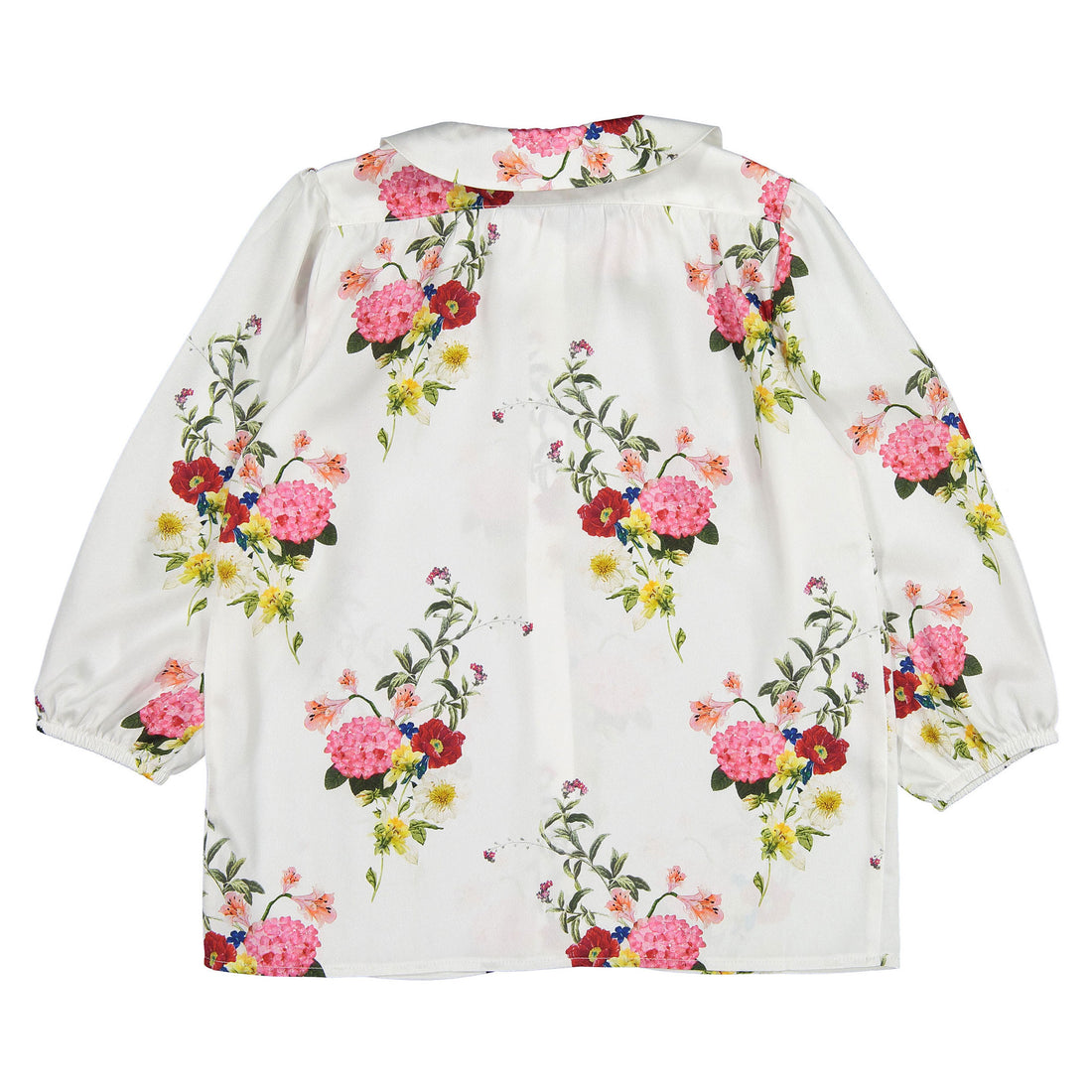 Christina Rohde White Floral Round Collar  Blouse