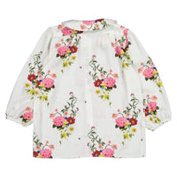 Christina Rohde White Floral Round Collar  Blouse