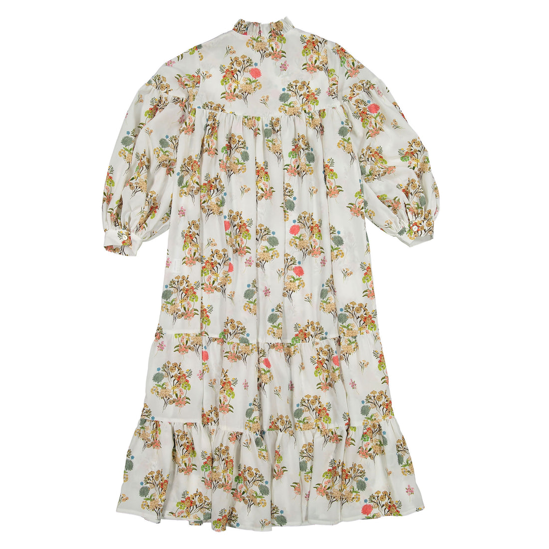 Christina Rohde White Floral Maxi Flow Dress