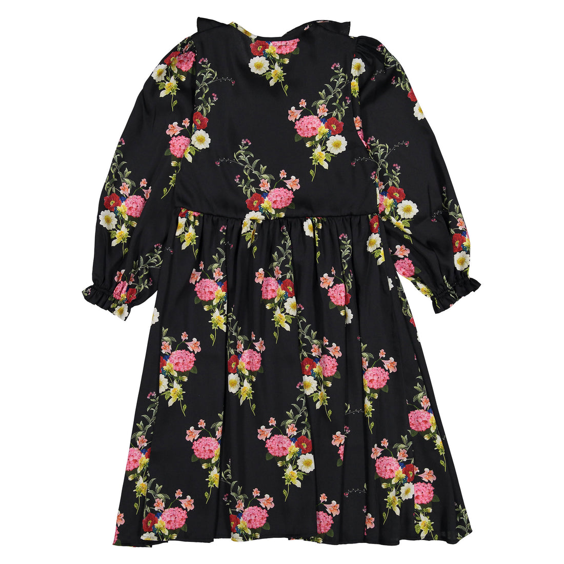Christina Rohde Black Floral V-Neck Dress