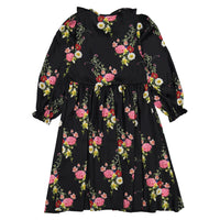 Christina Rohde Black Floral V-Neck Dress