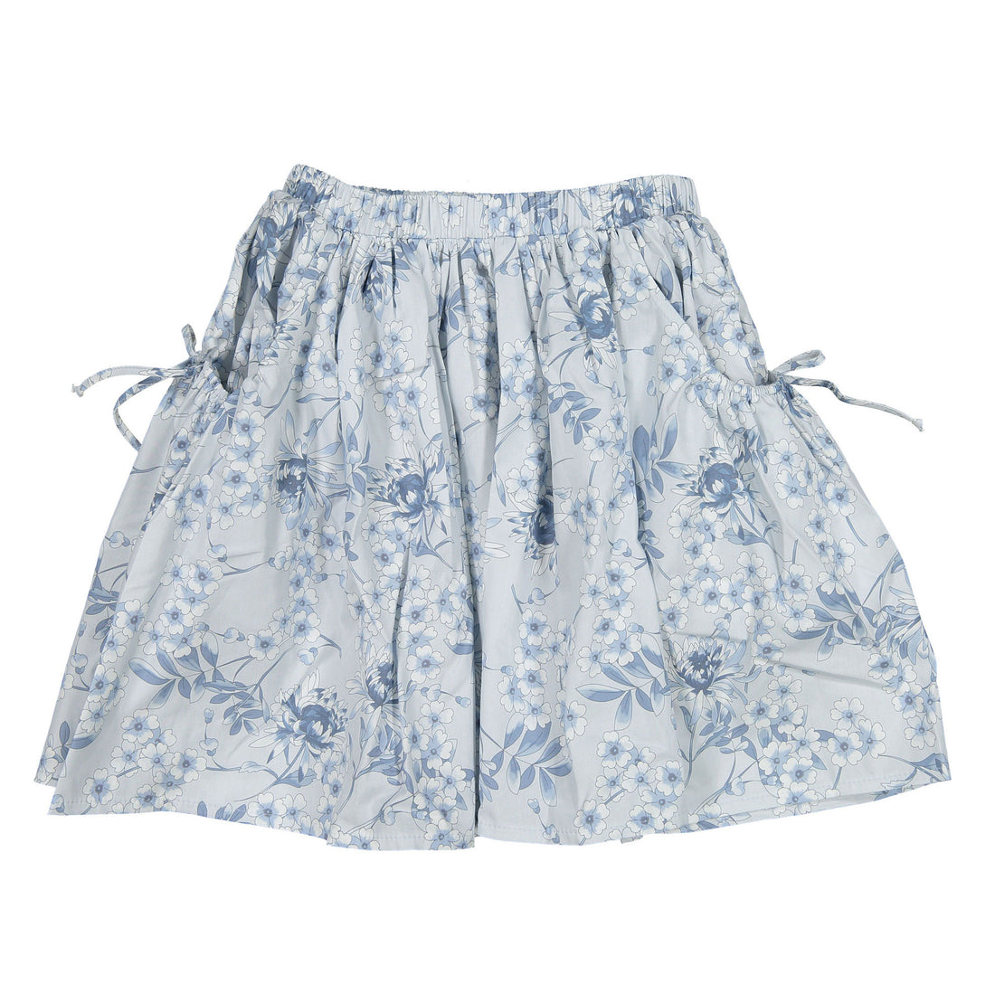 Christina Rohde Light and Dark Blue Floral Pocket Skirt
