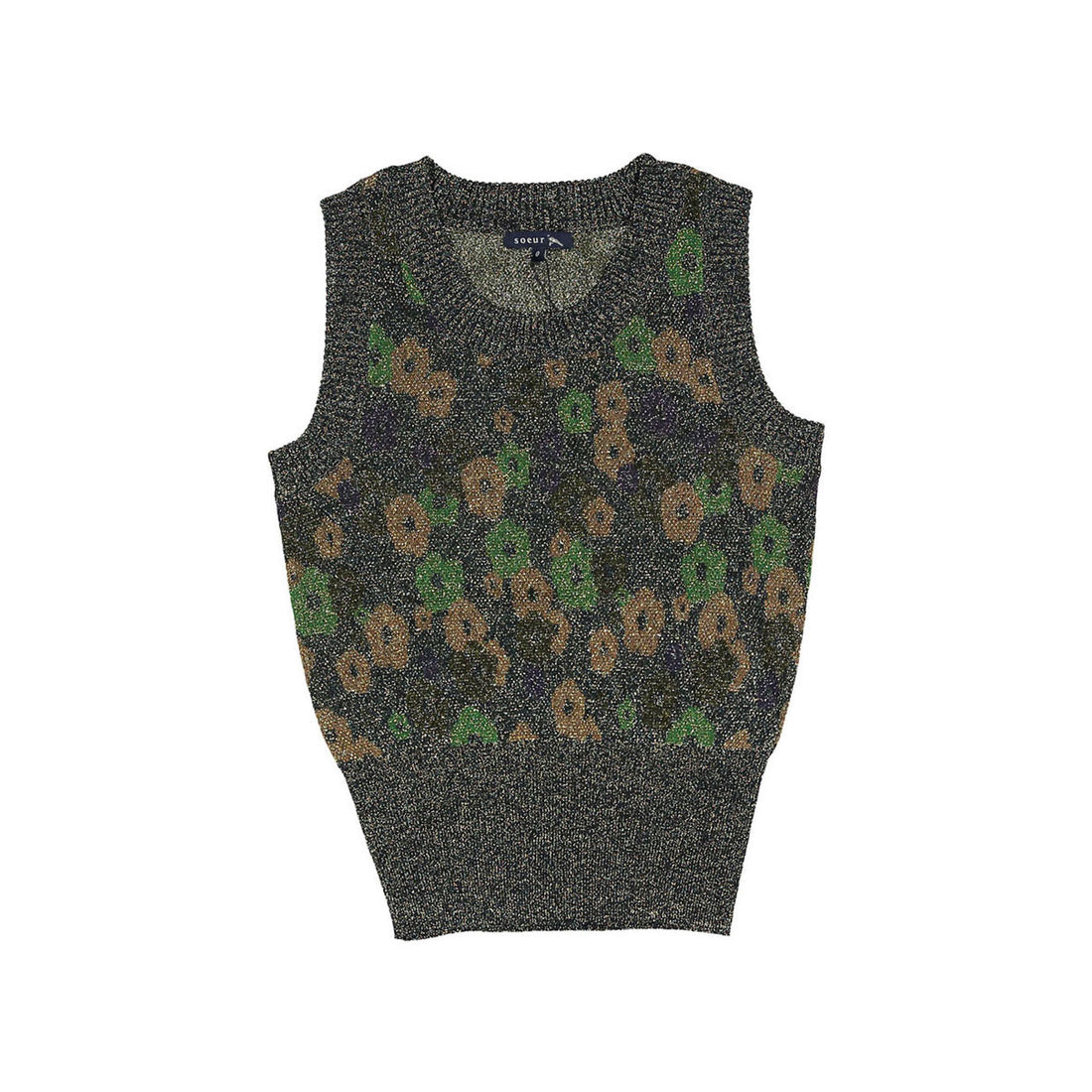 Soeur Multico Green Peton Knit Vest