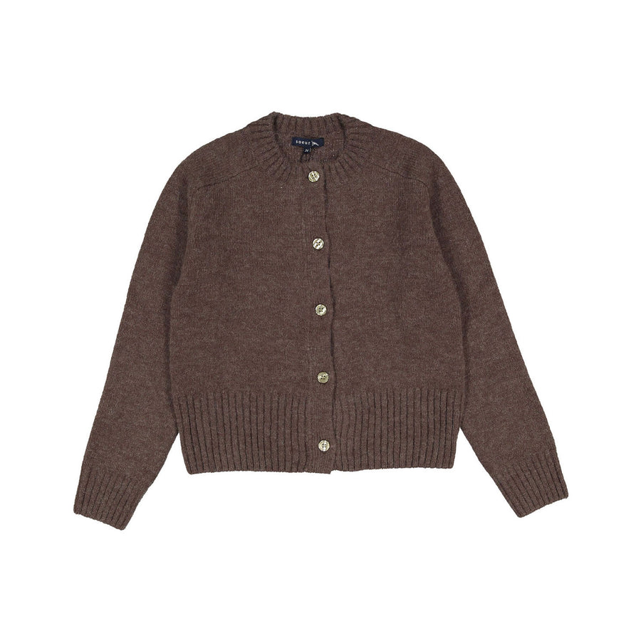 Soeur Taupe Lyne Knit Cardigan