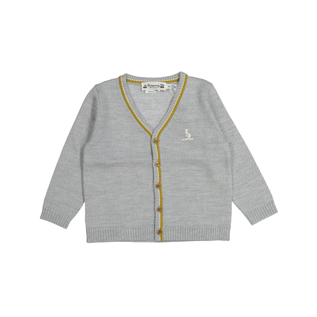 Bonpoint Grey Teotim Baby Cardigan