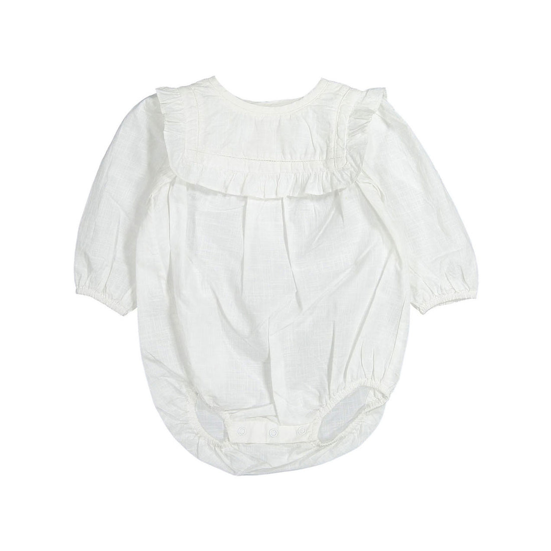 Bonpoint White Colette Ruffle Romper