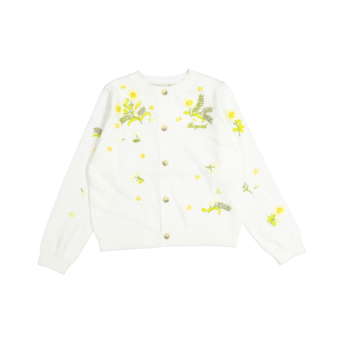 Bonpoint Milk Floral Embroidered Toesie Cardigan